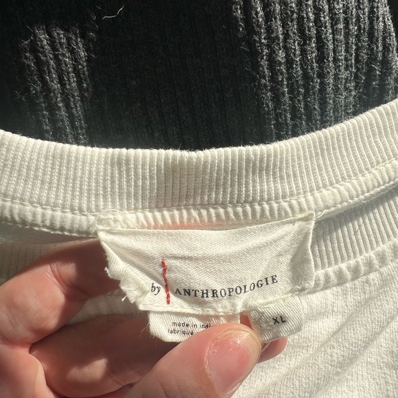 Anthropologie White Ruffle Sweatshirt - Picture 5 of 6